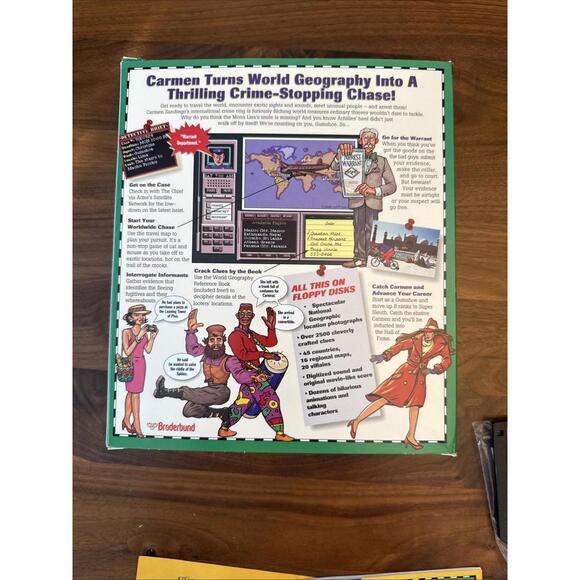 Where in the World is Carmen Sandiego? 1994 Big Box 3.5" Floppy Disk Version - Picture 7 of 9